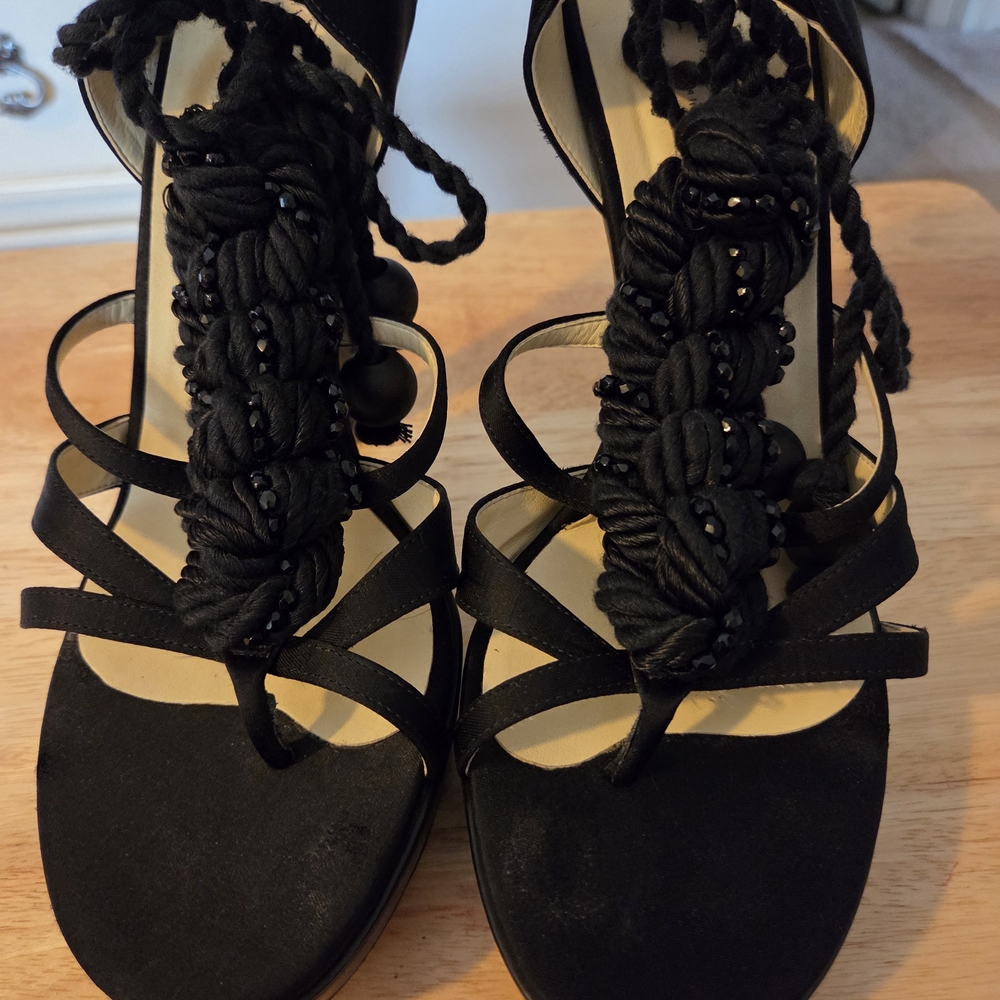 Stella McCartney Black Beaded Sandals